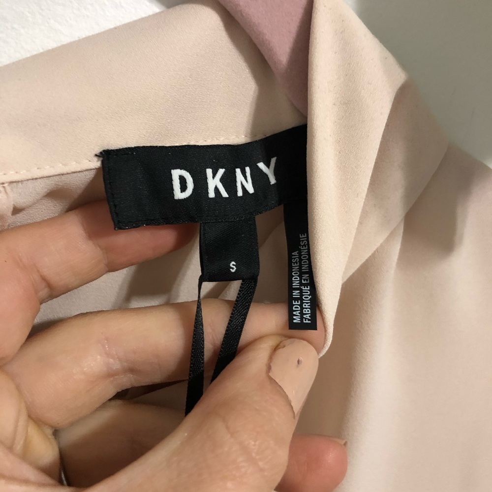 New DKNY Sheer Pink Collar Blouse - Picture 8 of 11